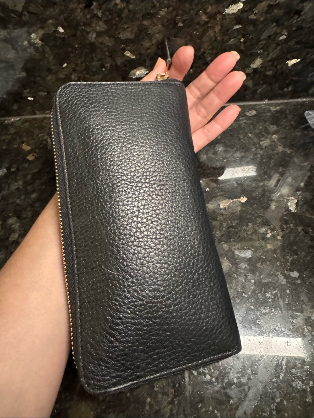 Coach Black Pebbled Leather Zip Wallet - Picture 3 of 15